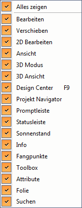 menuFenster-Symbolleisten