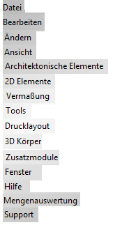 Menüzeile Datei-Support